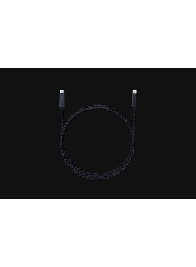 RAZER - Thunderbolt 4 Cable (0.8m / 2.5ft): Up to 40 Gigabits Per Second - Up to 8K Resolutions - Up to 100W Charging - Compatible with Windows PC/Mac/Thunderbolt 3 Devices - Black - Image 1