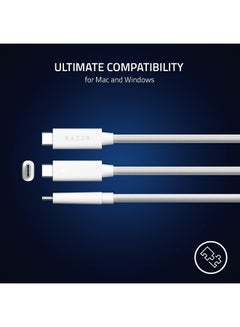 RAZER Thunderbolt 4 Cable (0.8m / 2.5ft): Up to 40 Gigabits Per Second - Up to 8K Resolutions - Up to 100W Charging - Compatible with Windows PC/Mac/Thunderbolt 3 Devices - White  - Image 5