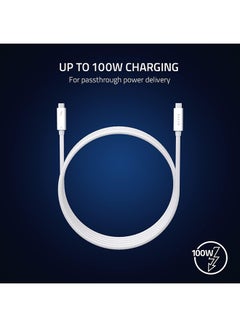 RAZER Thunderbolt 4 Cable (0.8m / 2.5ft): Up to 40 Gigabits Per Second - Up to 8K Resolutions - Up to 100W Charging - Compatible with Windows PC/Mac/Thunderbolt 3 Devices - White  - Image 3