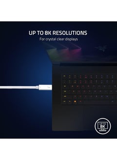 RAZER Thunderbolt 4 Cable (0.8m / 2.5ft): Up to 40 Gigabits Per Second - Up to 8K Resolutions - Up to 100W Charging - Compatible with Windows PC/Mac/Thunderbolt 3 Devices - White  - Image 4