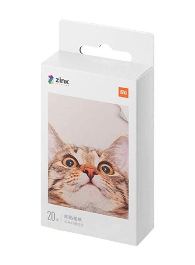 شاومي مجموعة ورق طابعة الصور المحمولة بميزة اللصق الذاتي من 20 قطعة - Image 1