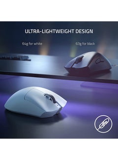 RAZER Razer DeathAdder V3 Pro Wireless Gaming Mouse, 64g Ultra Lightweight, Focus Pro 30K Optical Sensor, Fast Optical Switches Gen-3, HyperSpeed Wireless, 5 Programmable Buttons, 90 Hr Battery - White  - Image 2