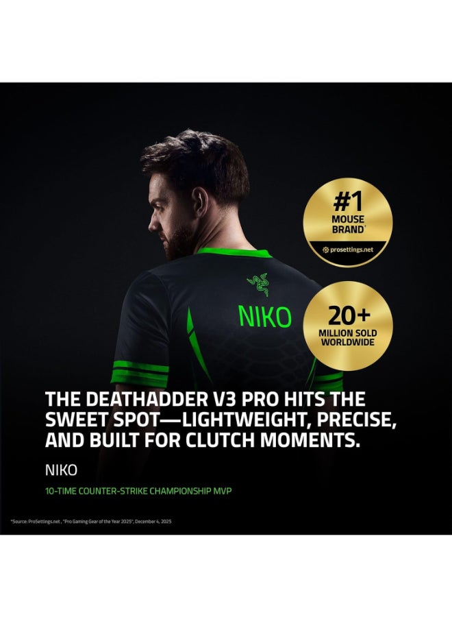 Razer DeathAdder V3 Pro Ultra-lightweight with Advanced Ergonomic Shape, High-Class Accuracy Focus Pro 30K Optical Sensor, 3rd Generation Optical Gaming Mouse - Black I RZ01-04630100-R3A1 - Image 2