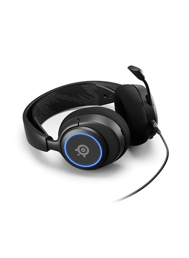 steelseries - Arctis Nova 3 Multi-System Gaming Headset, Hi-Fi Drivers, 360° Spatial Audio, RGB Lights, AirWeave Memory Foam Earcups, Lightweight, ClearCast Gen 2 Mic, For PC/PS5/PS4, Black | 61631 - Image 1