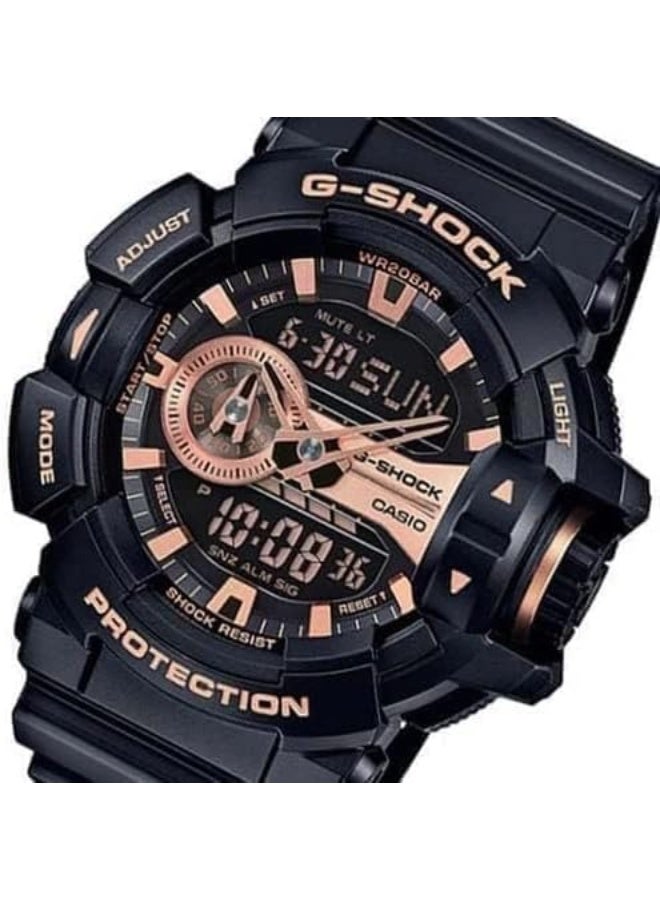 G-SHOCK Men's Analog Plus Digital Round Water Resistance Wrist Watch GA-400GB-1A4DR  - Image 3