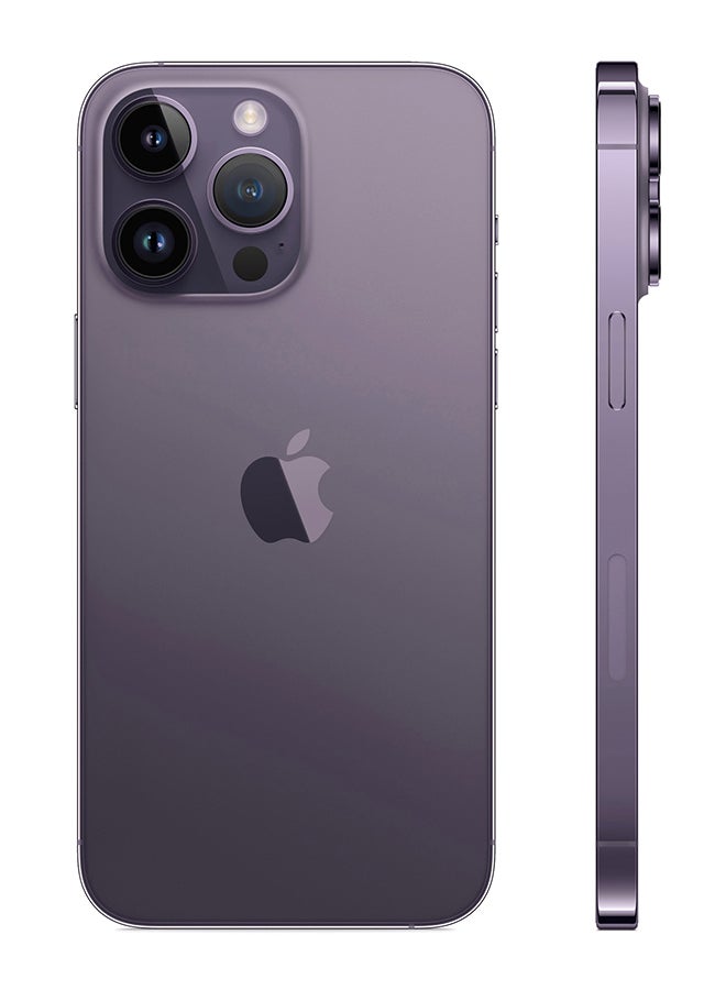 أبل - هاتف iPhone 14 Pro بشريحتين، وسعة 128 جيجابايت، وبلون أرجواني داكن، ومزود بتقنية 5G، بدون تطبيق FaceTime - Image 1