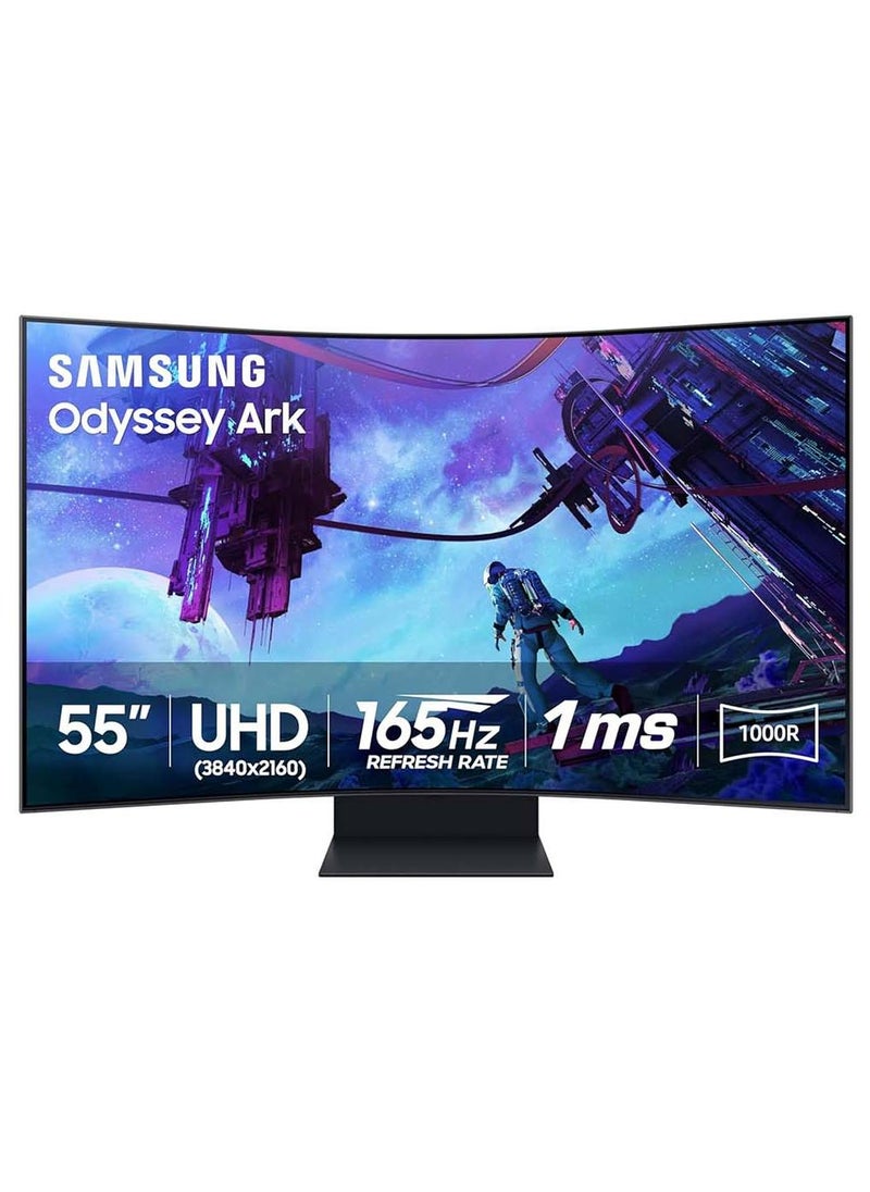 Samsung 55 Inch Odyssey Ark 4K UHD 165Hz 1ms Quantum Mini-LED, 1000R curvature, Quantum Matrix Technology, Sound Dome Technology, Curved Gaming Monitor Black - Image 1