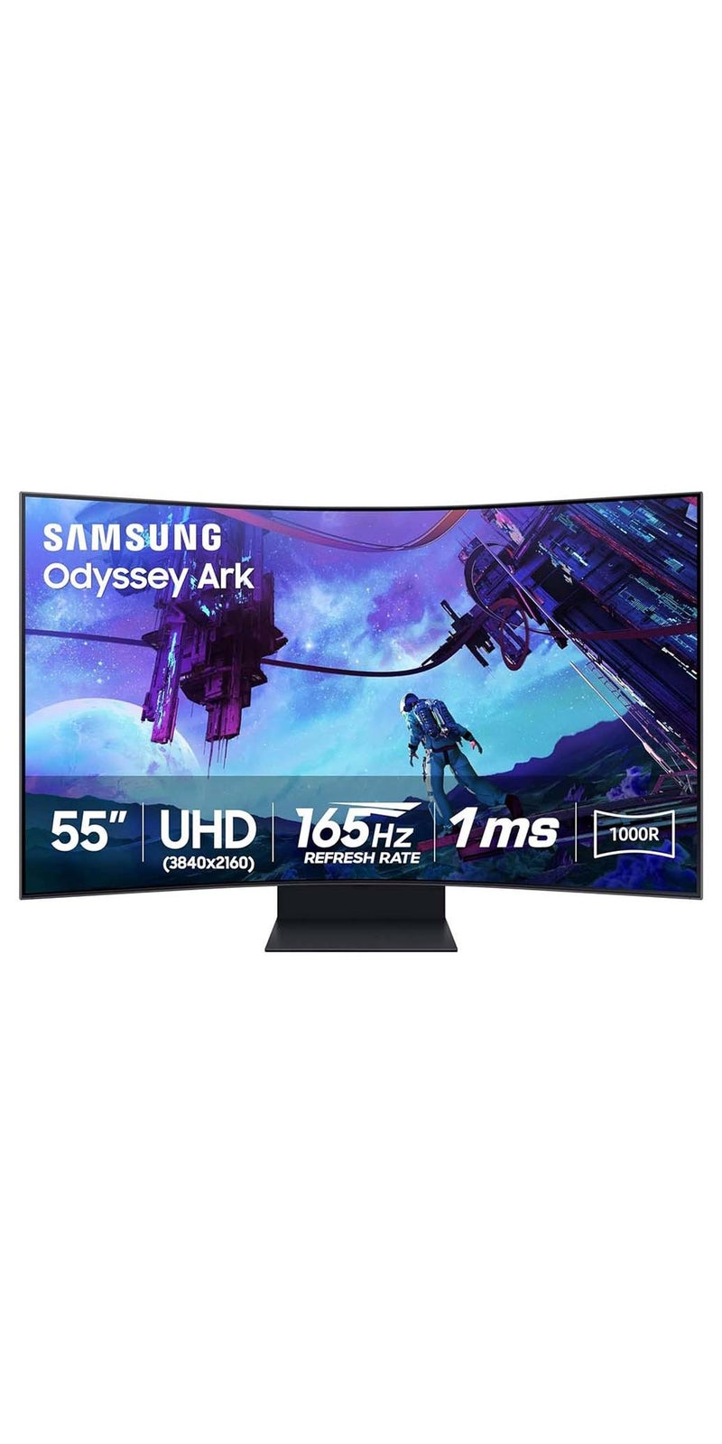 Samsung 55 Inch Odyssey Ark 4K UHD 165Hz 1ms Quantum Mini-LED, 1000R curvature, Quantum Matrix Technology, Sound Dome Technology, Curved Gaming Monitor Black - Image 1