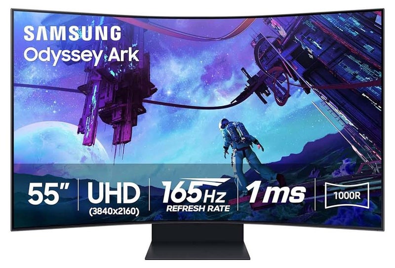 Samsung 55 Inch Odyssey Ark 4K UHD 165Hz 1ms Quantum Mini-LED, 1000R curvature, Quantum Matrix Technology, Sound Dome Technology, Curved Gaming Monitor Black - Image 1