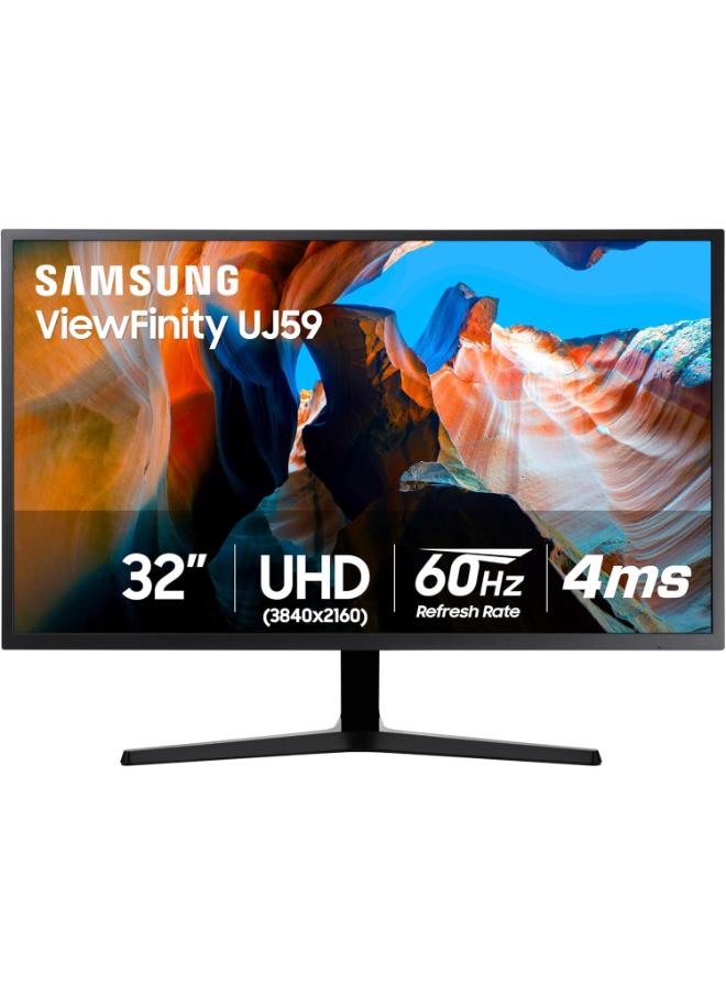 Samsung 32-Inch 4K UHD Monitor, VA Panel, 1 Billion Colors, AMD FreeSync, 3000:1 Contrast, 4ms Response, 60Hz Refresh, HDMI & DisplayPort, Picture-in-Picture (PIP), VESA Mount, Slim Design, Black | LU32J590UQMXUE black - Image 1