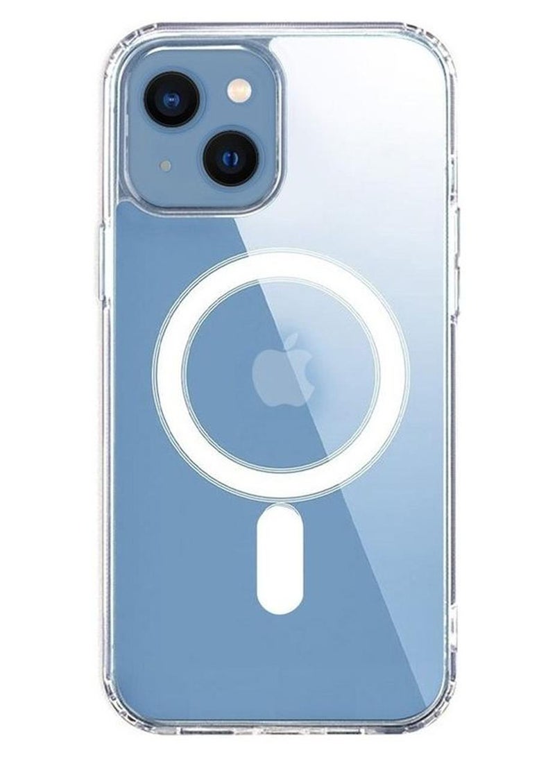 مارجون غطاء حماية لهاتف آيفون 14 بلس بشاحن لاسلكي مغناطيسي بخاصية ماج سيف متوافق مع غطاء الحماية الشفاف شفاف - Image 1