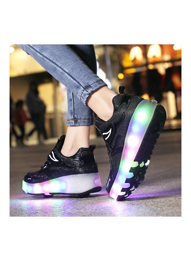 Kidle The New Trend Of Children's LED Light Up Rechargeable Luminous Double Wheel Heelys Skates - Image 5