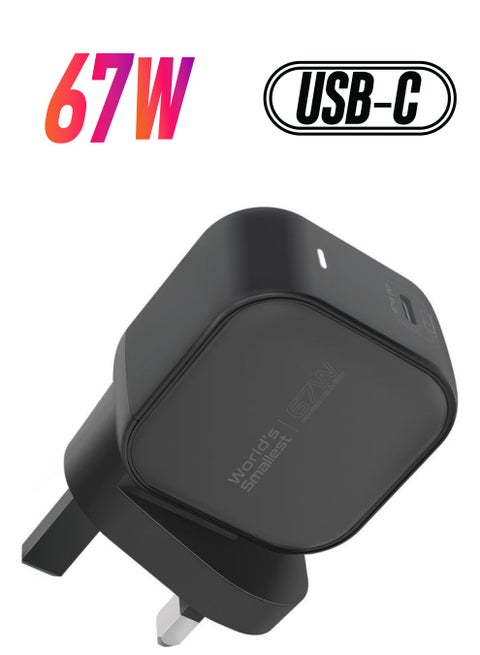 iPhone Charger, 67W Super-Speed USB-C GaNFast Charger Black Black