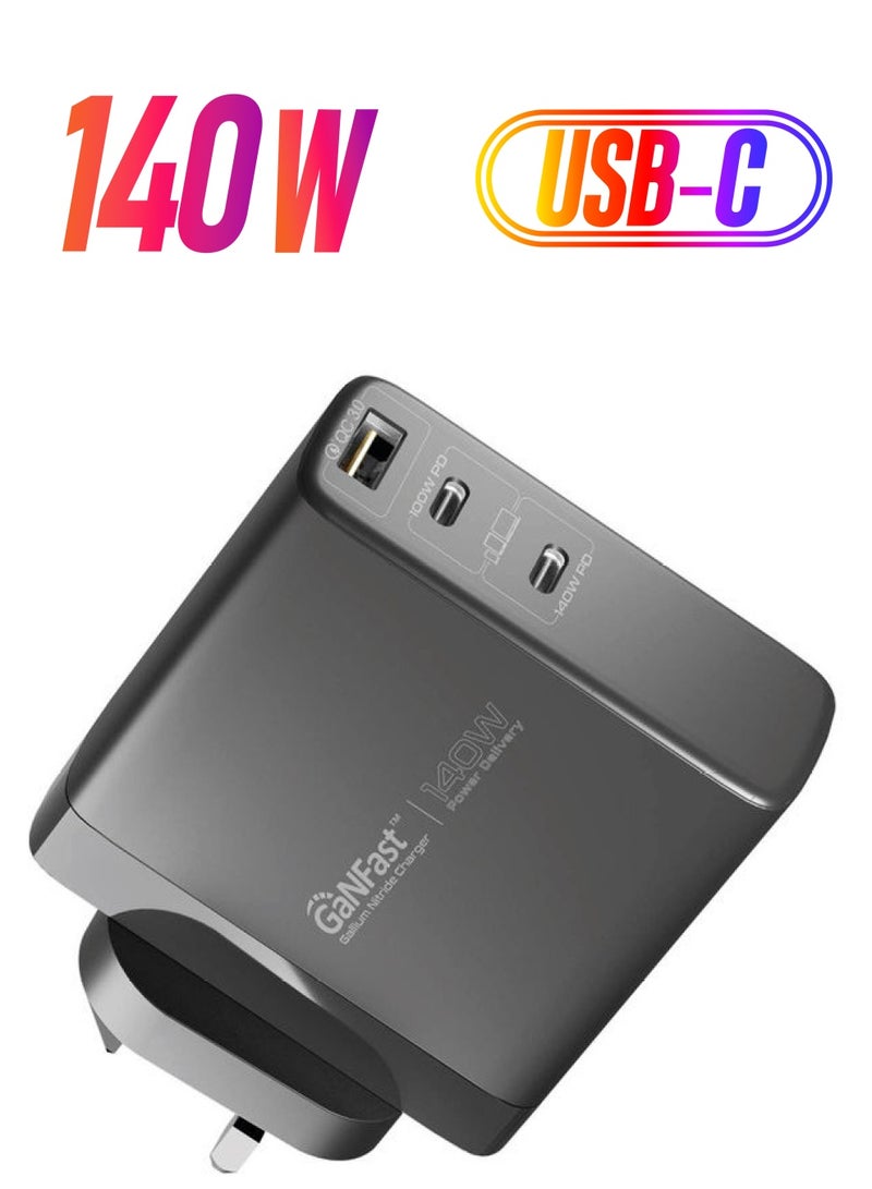 PROMATE iPhone 16 Charger,140W Power Delivery 3.1 GaN Charger - Black  - Image 1