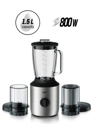 Powerblend Glass Jug Blender 1.5 L 800 W JB 3273 Silver - pnsku/N53347815A/45/_/1746519897/8297e634-6cbe-4b61-9c50-0f04ed014910