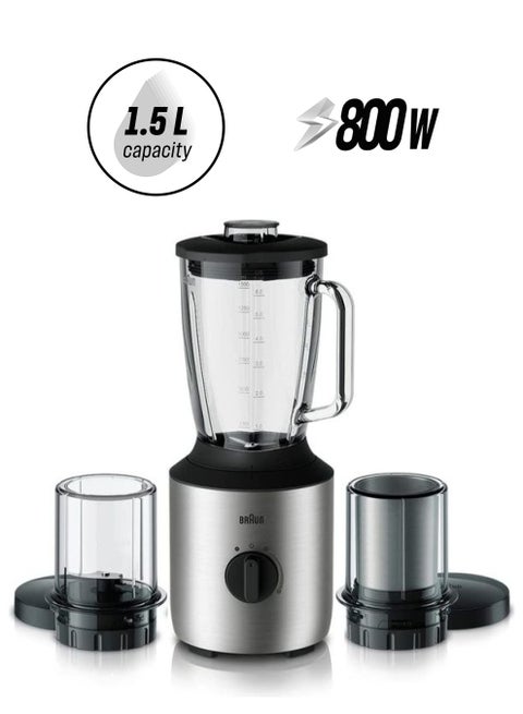Powerblend Glass Jug Blender 1.5 L 800 W JB 3273 Silver