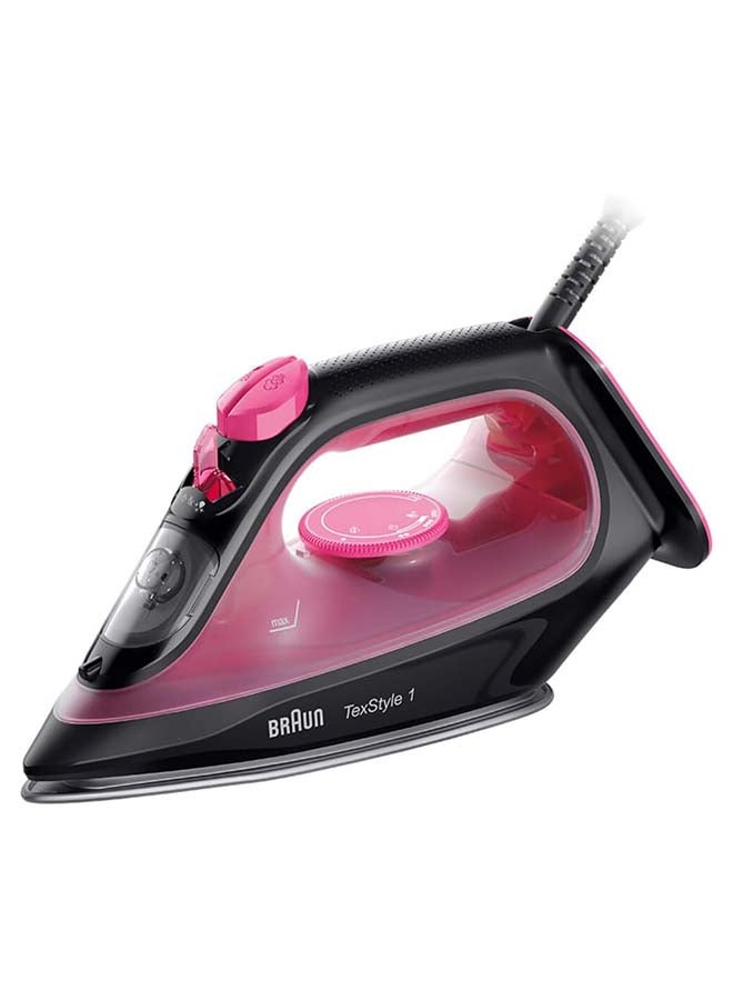 BRAUN Steam Iron, 25 Steam rate/130g Steam Shot per Minute, Super Ceramic Soleplate, Self Clean, Anti Drip, Water Spray, 50% Energy Saving, Auto Off, 220 ml 2000 W SI 1070 Pink & Black 220 ml 2000 W SI1070PU Pink & Black - Image 1
