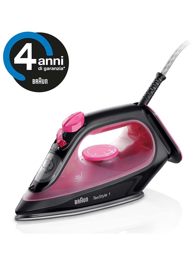 BRAUN Steam Iron, 25 Steam rate/130g Steam Shot per Minute, Super Ceramic Soleplate, Self Clean, Anti Drip, Water Spray, 50% Energy Saving, Auto Off, 220 ml 2000 W SI 1070 Pink & Black 220 ml 2000 W SI1070PU Pink & Black - Image 2