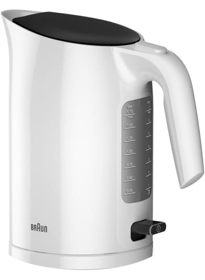 BRAUN Purease Electric Kettle Purease Water Level Indicator, Overheat Protection, Cordless 1.7 L 2200 W WK 3100 WH White  - Image 3