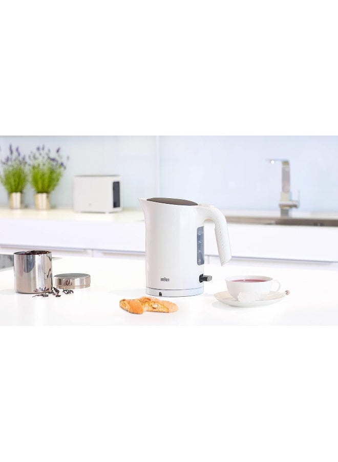 BRAUN Purease Electric Kettle Purease Water Level Indicator, Overheat Protection, Cordless 1.7 L 2200 W WK 3100 WH White  - Image 5