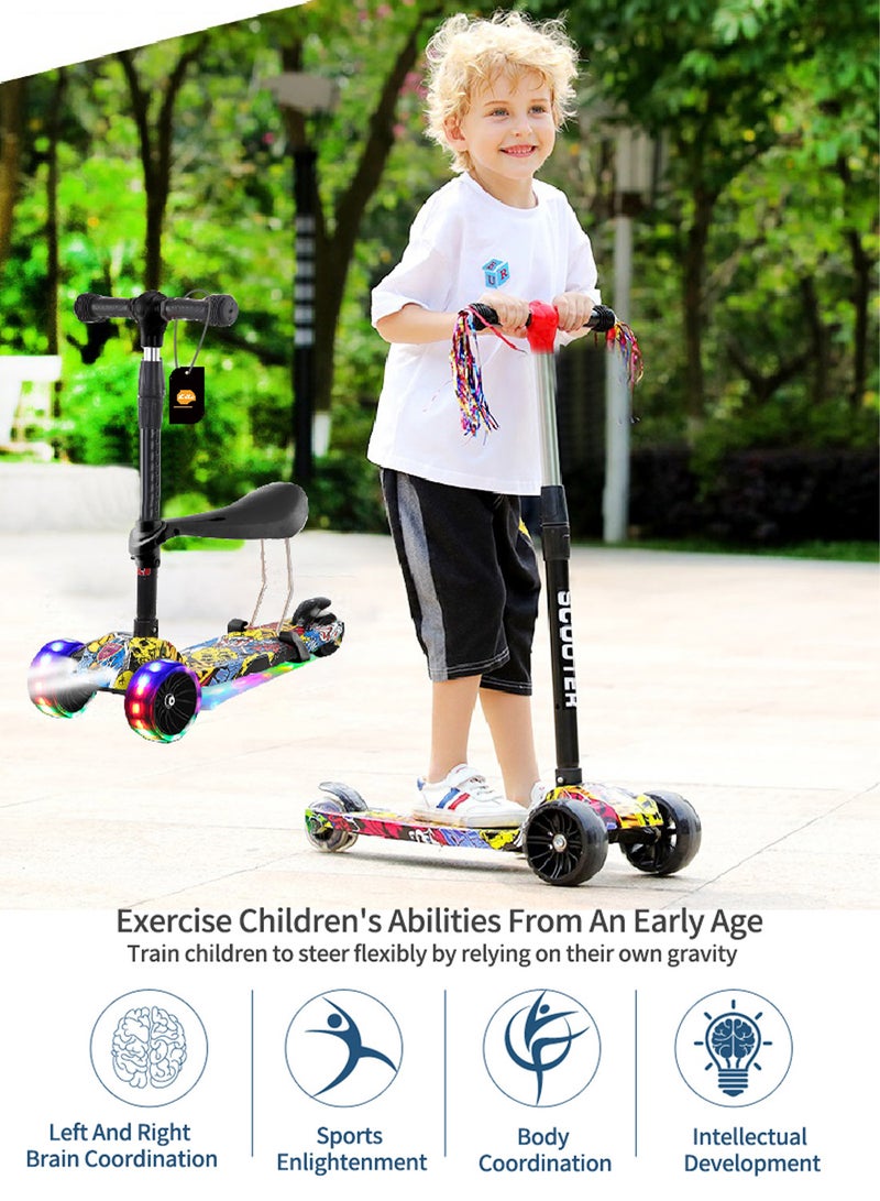 Kidle - 3 In 1 Flashing Wheel And Adjustable Height Foldable Scooter - Image 1