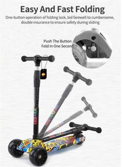 Kidle 3 In 1 Flashing Wheel And Adjustable Height Foldable Scooter  - Image 3