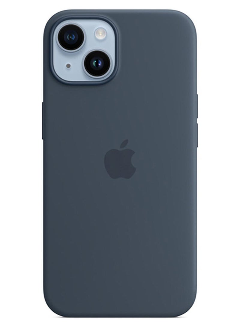 Apple iPhone 14 Silicone Case with MagSafe Storm Blue Storm Blue - Image 1