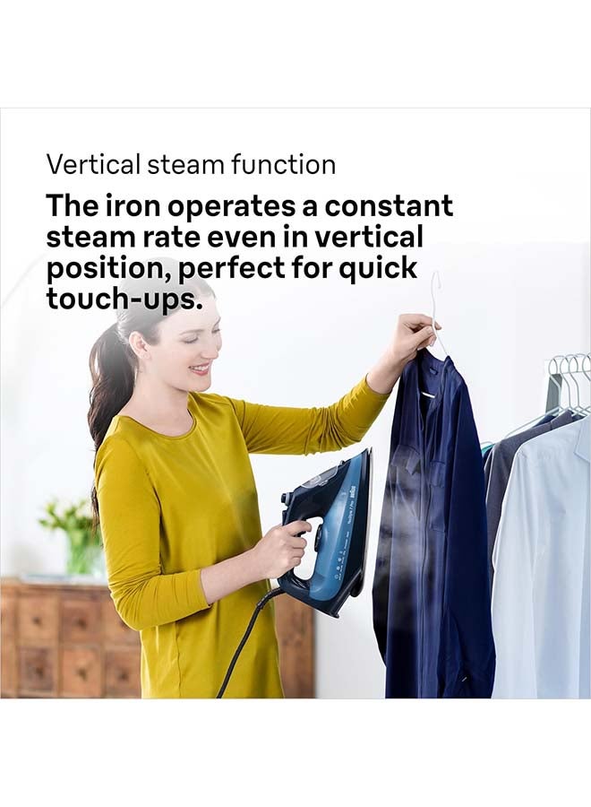 براون مكواة بخار، قاعدة ثلاثية الأبعاد، دفعة بخار 225 جرام في الدقيقة، مضادة للتقطير، تنظيف ذاتي، مضادة للتكلس 300 ml 3000 W SI7160BL أزرق - Image 5