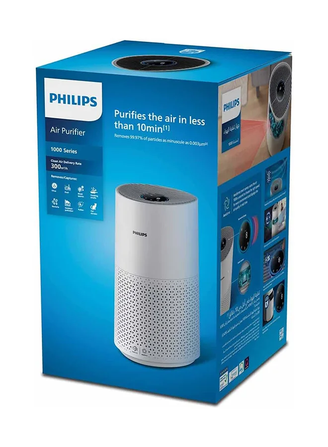 Philips Air Purifier High Performance for Rooms Size of 78 m² Removes House Dust/Aerosols And Uncomfortable Smell, Series 1000 [NEW! 2023 Version] AC1711/90 White/Grey