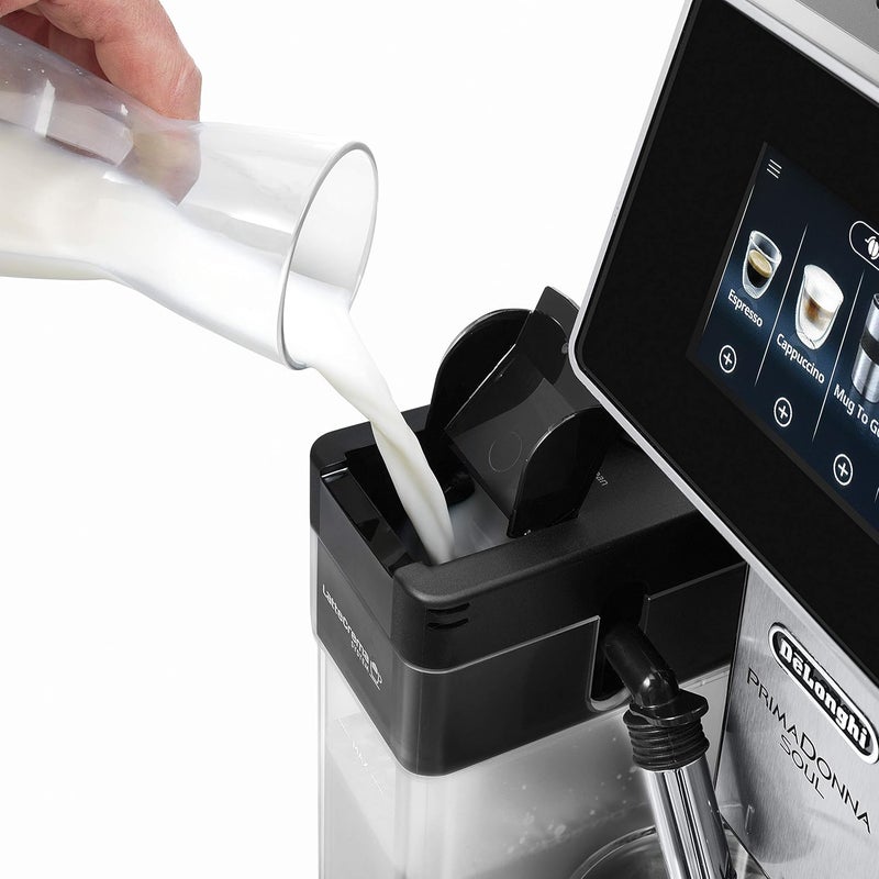 De'Longhi Coffee Machine PRIMADONNA SOUL Fully Automatic Bean to Cup Coffee Machine, 20+ Functions, Ideal for Espresso, Americano, Cappuccino, Latte, Macchiato & Many More Coffee Recipes ECAM610.75.MB 2 L 1450 W ECAM610.75MB Silver - Image 5