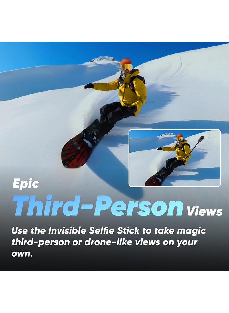 Insta360 X3 10m Waterproof 360° Action Camera | 5.7K30FPS Video, 72MP photos, 4K30fps Single-Lens mode,  1/2" 48MP Sensor, AI Editing, Invisible Selfie Stick Effect, Auto Stabilization, 2.29" Touchscreen - Image 3