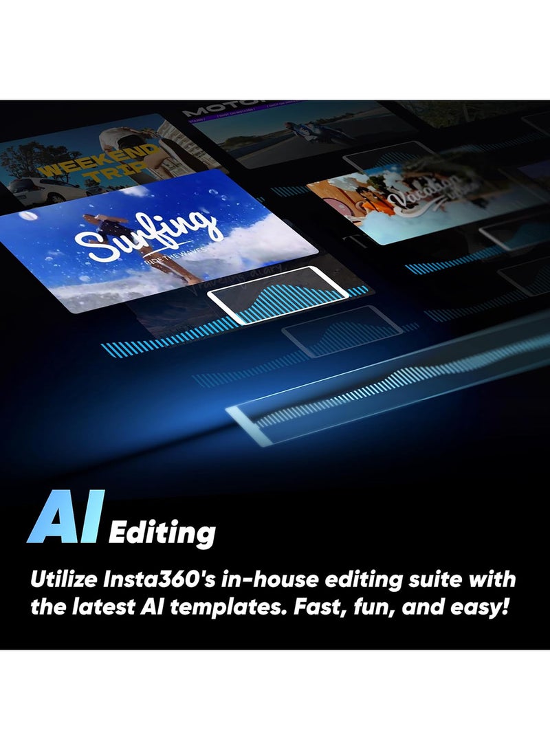 Insta360 X3 10m Waterproof 360° Action Camera | 5.7K30FPS Video, 72MP photos, 4K30fps Single-Lens mode,  1/2" 48MP Sensor, AI Editing, Invisible Selfie Stick Effect, Auto Stabilization, 2.29" Touchscreen - Image 5