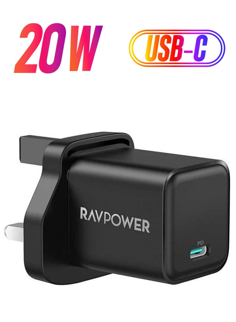 RAVPOWER Wall Charger PD Pioneer, 20W Black  - Image 1