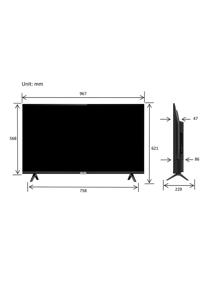 43 Inch  2K FHD Android Smart TV, Google Assistant With Hands-Free Voice Control HDR 10 - 43S5200 Black