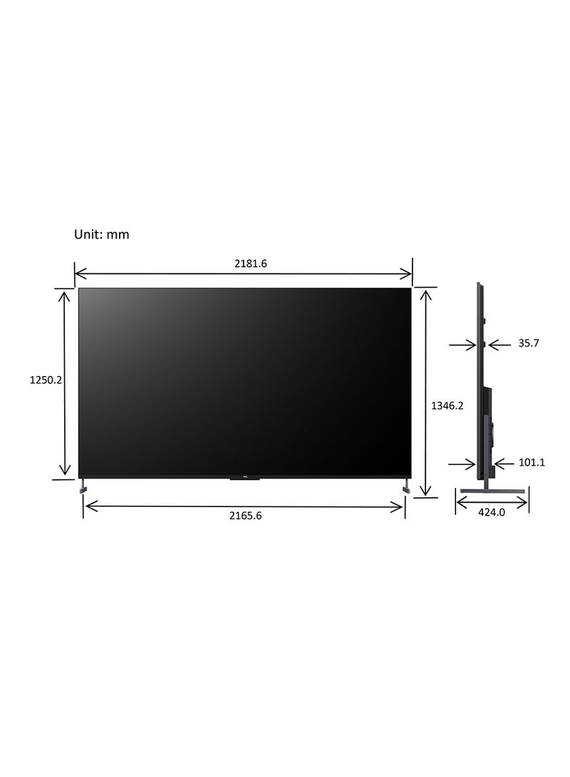 تي سي إل - تلفزيون ذكي QLED مقاس 98 بوصة بتقنية HDR وبجودة 4K 98C735 أسود - Image 1