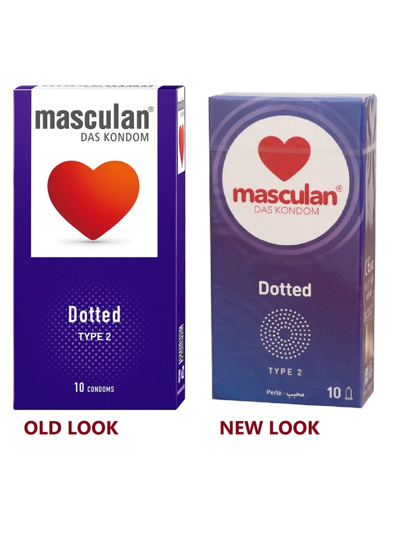 masculan 10-Pieces Dotted Type 2 Condoms  - Image 1