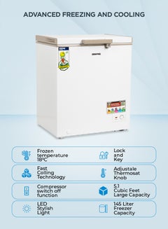 جيباس مجمد أفقي 145 L 115 W GCF1709WSH أبيض  - Image 3