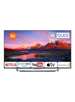 75 Inch QLED 4K HDR10+ Smart Android TV With Hands-Free Google Assistant, Support Dolby Audio, Dolby Vision, Netflix With Xiaomi Sound Bar L75M6-ESG Grey