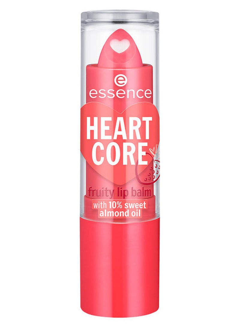 Essence Heart Core Lip Balm | 02 Sweet Strawberry | Nourishing Fruity Lip Balm with 10% Sweet Almond Oil | Smooth Texture | Natural Sheer Shine | Vegan & Paraben-Free | 3g Sweet Strawberry - Image 1