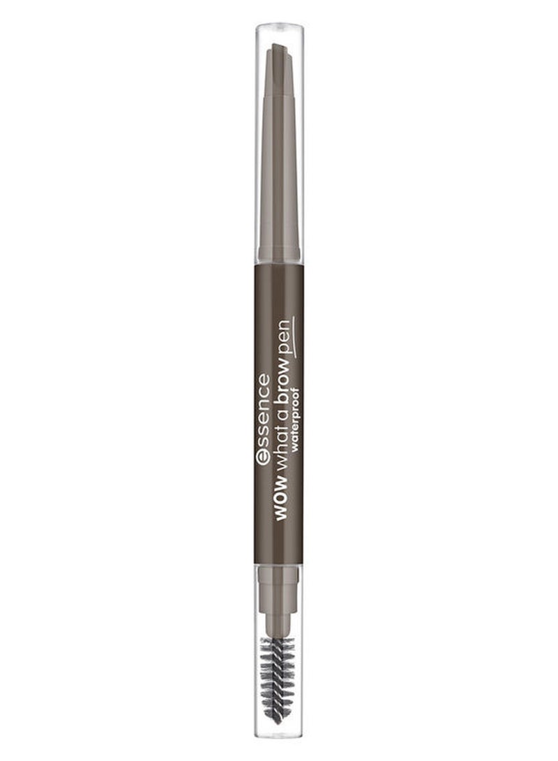 Essence | Wow What A Brow Waterproof Eyebrow Pencil | Shade 03 Dark Brown | Long Lasting Retractable Slim Brow Definer with Brush | Natural Finish for Defined & Bushy Eyebrows (Pack of 1) Dark Brown - Image 1