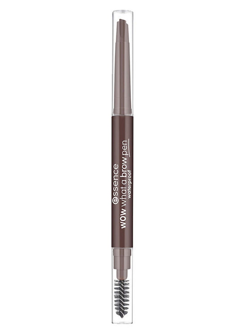 Essence | Wow What A Brow Waterproof Eyebrow Pencil 02 Brown | Long Lasting | Retractable Triangle Tip | Natural Finish | Smooth Application | Easy to Blend | With Brush Brown - Image 1
