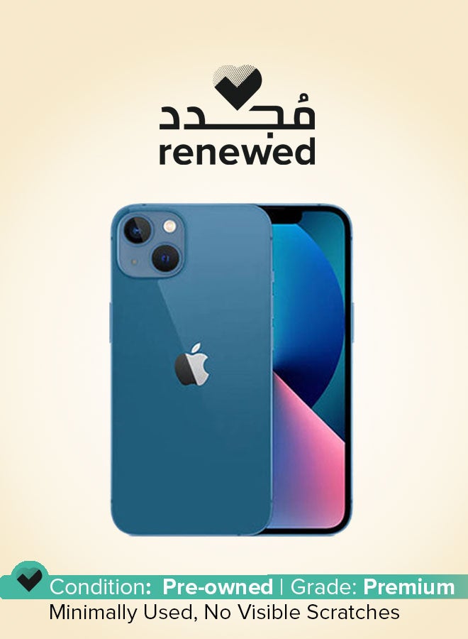 ابل  Renewed - iPhone 13 Physical Dual Sim 128GB Blue 5G With FaceTime - Image 1
