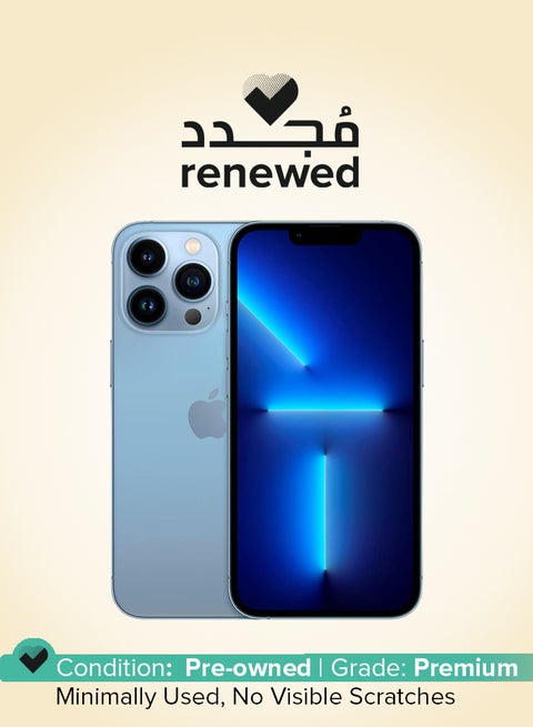 تم تجديده - iPhone 13 Pro بسعة 256 جيجابايت باللون الأزرق الداكن ومزود بتقنية 5G مع تطبيق Facetime - الإصدار العالمي