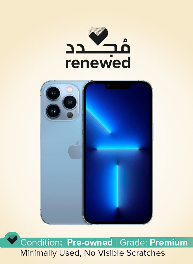 ابل  تم تجديده - iPhone 13 Pro بسعة 256 جيجابايت باللون الأزرق الداكن ومزود بتقنية 5G مع تطبيق Facetime - الإصدار العالمي - Image 1