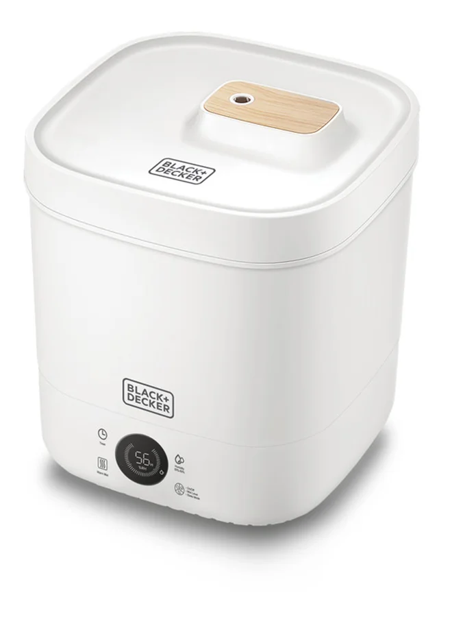 بلاك اند ديكر مرطب الهواء 4 ليتر تاتش رقمي ، بالموجات فوق الصوتية، مخرج ضباب عالي، كثافة ضباب قابلة للتعديل، فلتر لتنقية المياه  الشوائب، فوهة قابلة للتوجيه، حجرة للعطور HM4250-B5 أبيض