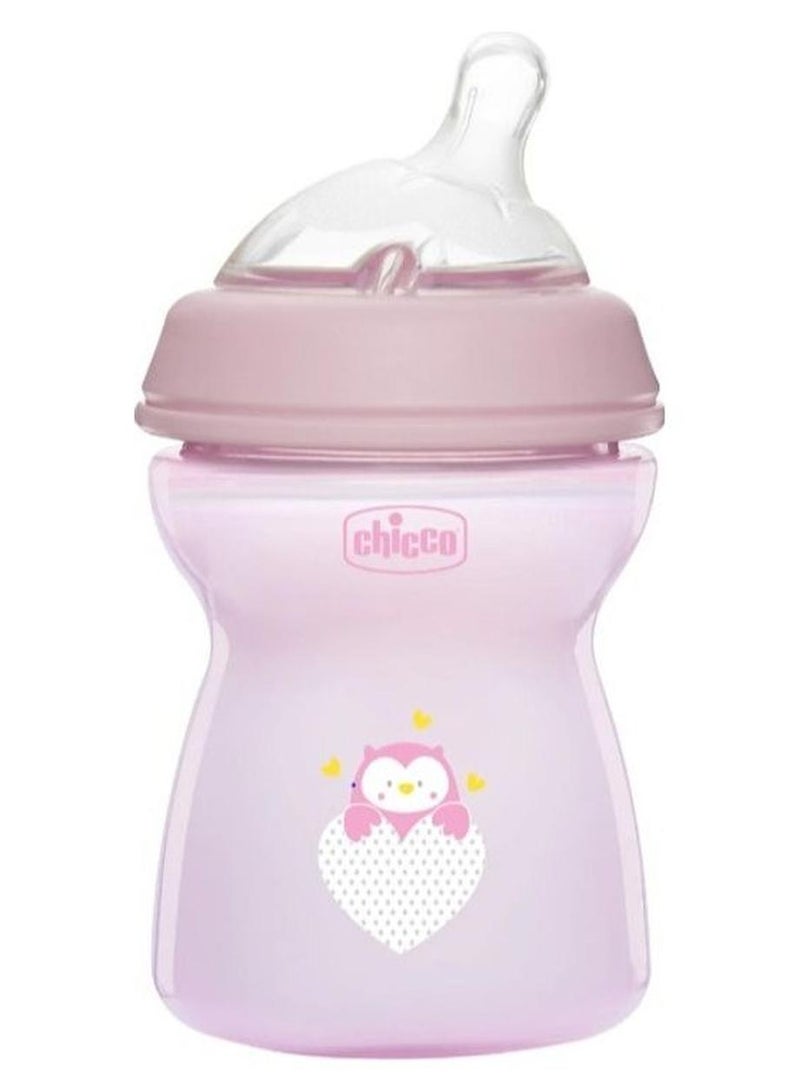 Chicco Natural Feeling Bottle Medium Flow Pink 250ml +2m