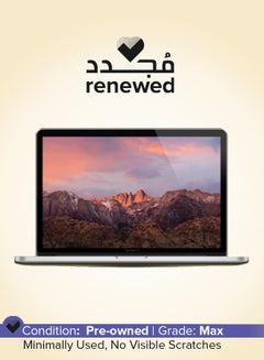 مُجدد - لابتوب ماك بوك برو A1502 (2015) بشاشة بدقة كاملة الوضوح مقاس 13.3 بوصة ومعالج إنتل كور i7/ ذاكرة رام سعة 16 جيجابايت/محرك أقراص SSD سعة 256 جيجابايت/بطاقة رسومات أيريس 6100 فضي
