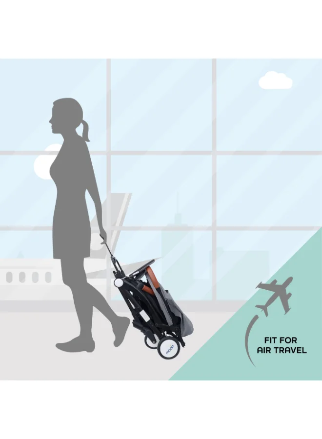 مون Ritzi Cabin Stroller - Black/Grey Dots