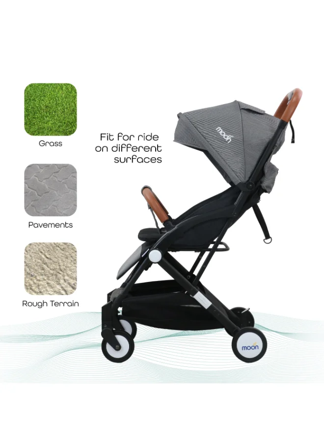 مون Ritzi Cabin Stroller - Black/Grey Dots