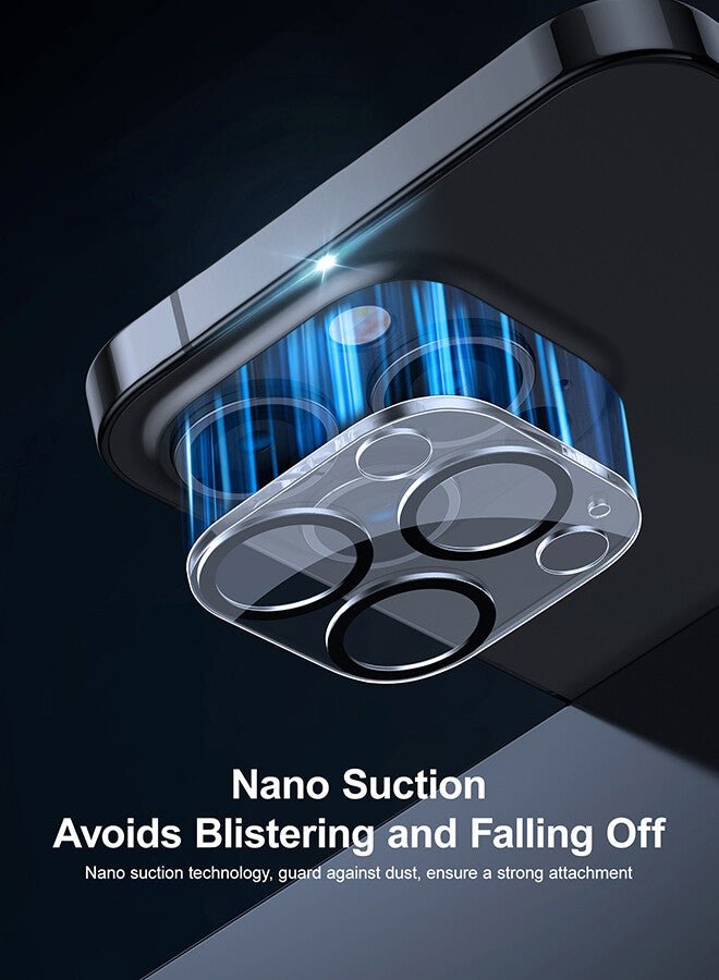 جوي روم محافظ عدسة الكاميرا الة لأجهزة iPhone 15 Pro / iPhone 15 Pro Max / iPhone 14 Pro / iPhone 14 Pro Max، فيلم حماية الكاميرا المقوى عالي الدقة مقاوم للخدوش، ملائمة مثالية وتركيب سهل. شفاف - Image 4